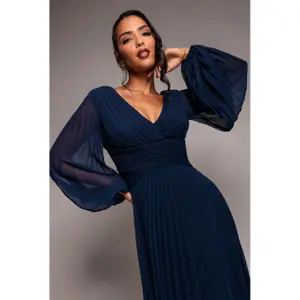 Robe en mousseline à manches ballon femme Goddiva image-2