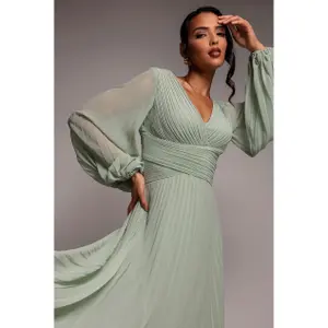 Robe en mousseline à manches ballon femme Goddiva image-3