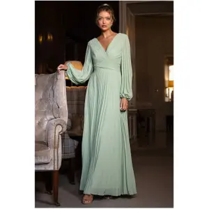 Robe en mousseline à manches ballon femme Goddiva image-2