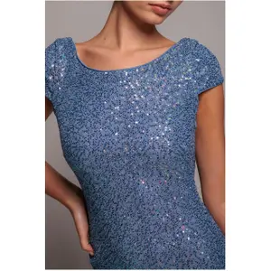 Backless Sequin Dress Women Goddiva Maxi image-2