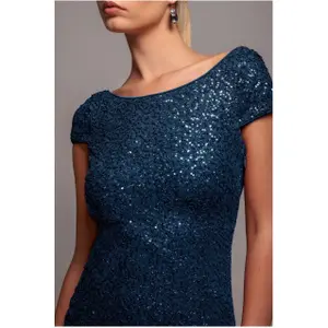 Backless Sequin Dress Women Goddiva Maxi image-2