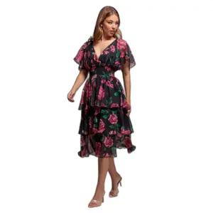 Damesjurk Goddiva Layered Floral image-0