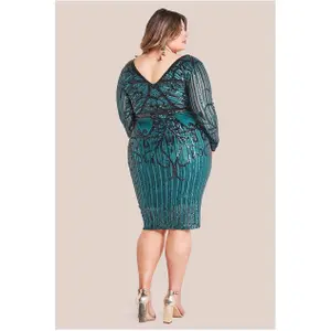 Glitrende strikkjole dame Goddiva image-1