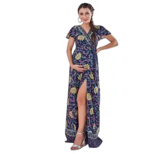 Μάξι φόρεμα γυναικείο Goddiva Maternity Floral Print image-0