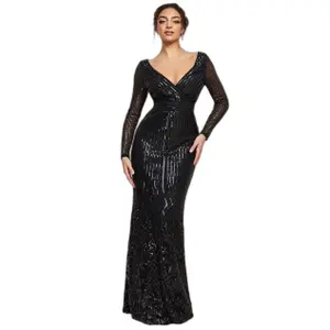 Omlottklänning för kvinnor Goddiva Sequin V Wrap