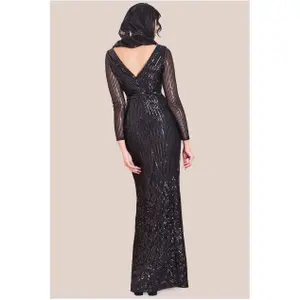 Slå om-kjole til kvinder Goddiva Modesty Sequin image-1