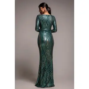 Hudnær kjole til kvinder Goddiva Modesty Two Toned Sequin image-1