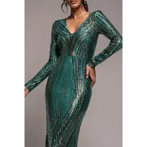 Hudnær kjole til kvinder Goddiva Modesty Two Toned Sequin image-2