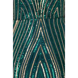 Hudnær kjole til kvinder Goddiva Modesty Two Toned Sequin image-3