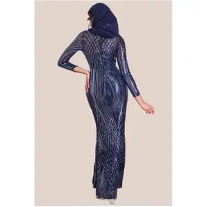 Hudnær kjole til kvinder Goddiva Modesty Two Toned Sequin image-1