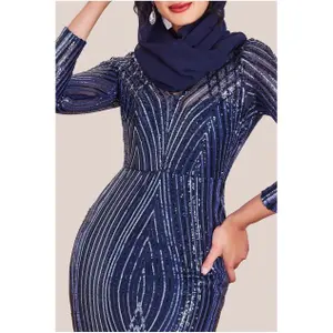 Hudnær kjole til kvinder Goddiva Modesty Two Toned Sequin image-2