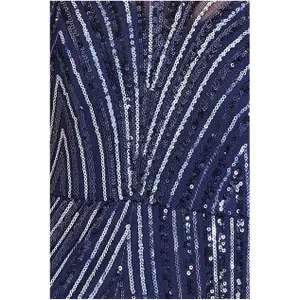 Hudnær kjole til kvinder Goddiva Modesty Two Toned Sequin image-3