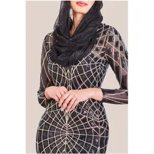 Hudnær kjole til kvinder Goddiva Modesty Geo Sequin image-2