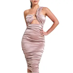 Γυναικεία ασύμμετρη ραμμένη φόρεμα Goddiva image-0