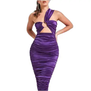 Γυναικεία ασύμμετρη ραμμένη φόρεμα Goddiva image-0