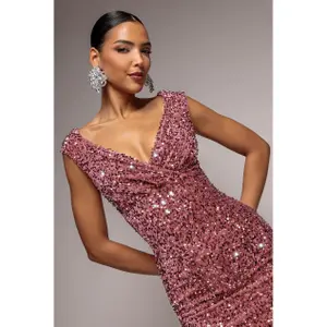 Eng anliegendes Kleid für Damen Goddiva Bardot Midi image-2
