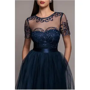 Sukienka damska Goddiva Embroidered Mesh image-3