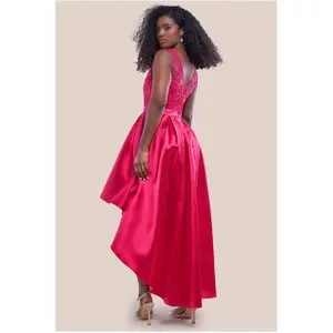 Vestuário feminino Goddiva Sequin & Satin Dipped Hem image-1