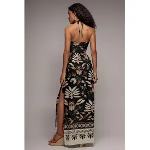 Robe amarrar estampada mulher Goddiva image-1