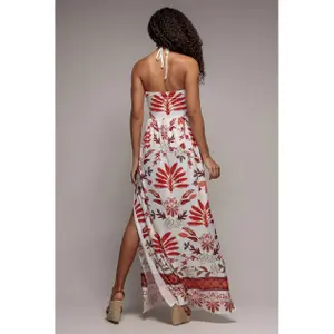 Robe amarrar estampada mulher Goddiva image-2