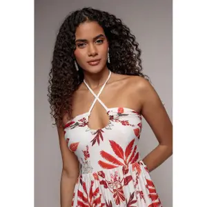 Robe amarrar estampada mulher Goddiva image-3
