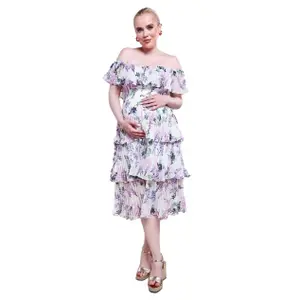 Kjole til kvinder Goddiva Maternity Shirred image-0