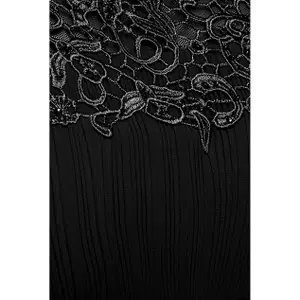 Women's Pleated Maxi Dress with Crochet Goddiva image-3