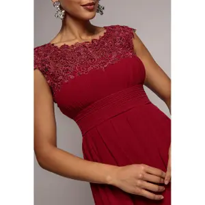 Asymmetrical Crochet and Pleated Dress Women's Goddiva Maxi image-2