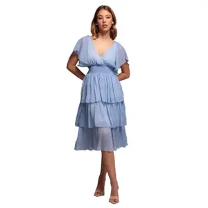 Wickelkleid Damen Goddiva Plain Lurex