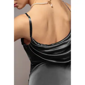 Satin Cowl Back Dress Women Goddiva image-4