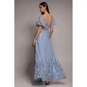 Ρόμπα κεντημένη με δαντέλα γυναίκα Goddiva Maxi image-2