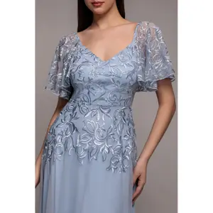 Ρόμπα κεντημένη με δαντέλα γυναίκα Goddiva Maxi image-3