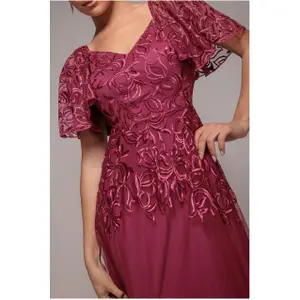 Ρόμπα κεντημένη με δαντέλα γυναίκα Goddiva Maxi image-2