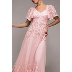 Ρόμπα κεντημένη με δαντέλα γυναίκα Goddiva Maxi image-2