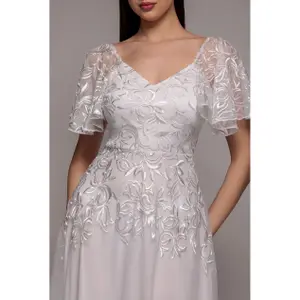 Ρόμπα κεντημένη με δαντέλα γυναίκα Goddiva Maxi image-2