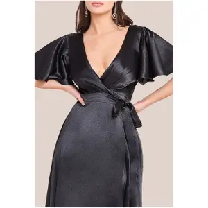 Wrap dress for women Goddiva Flutter Wrapover image-2