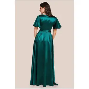 Wrap dress for women Goddiva Flutter Wrapover image-1