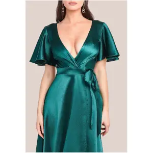 Wrap dress for women Goddiva Flutter Wrapover image-2