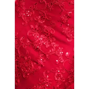 Hudnær kjole til kvinder Goddiva Sequin Scallop Lace image-3