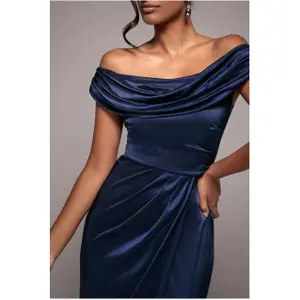 Women's long dress Goddiva Cowl Bardot image-2