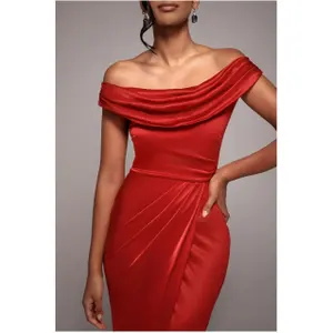 Women's long dress Goddiva Cowl Bardot image-2