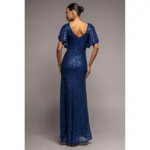 Φόρεμα εφαρμοστό με φουσκωτά μανίκια γυναικείο Goddiva image-1