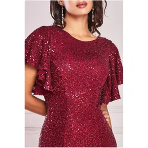 Φόρεμα εφαρμοστό με φουσκωτά μανίκια γυναικείο Goddiva image-2