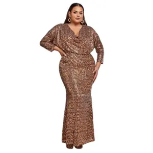 Satin-Kleid mit Partykragen und Pailletten Damen Goddiva image-0