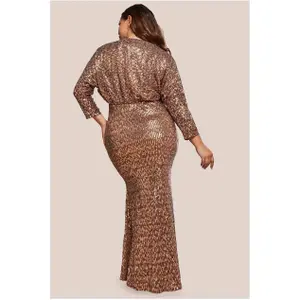 Satin-Kleid mit Partykragen und Pailletten Damen Goddiva image-1