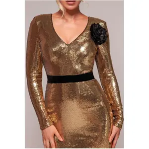 Robe longue à corsage pailleté femme Goddiva image-2