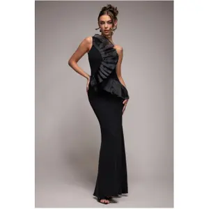 Robe moulante plissée en éventail à une épaule femme Goddiva image-2