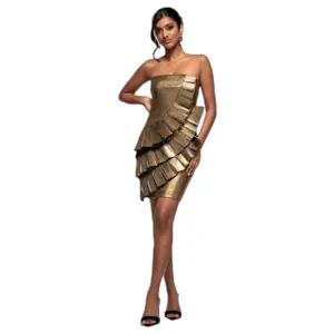 Robe moulante plissada em crepe scuba mulher Goddiva image-0