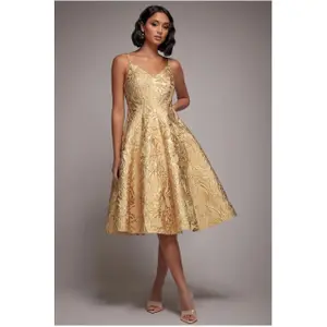 Damesjurk met plooi Goddiva A-line Midi image-1