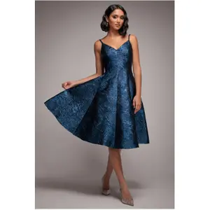 Damesjurk met plooi Goddiva A-line Midi image-1